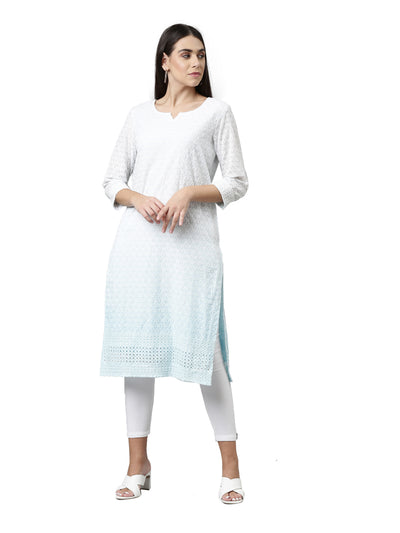 NEERU'S FEROZI COLOR CHIKEN FABRIC KURTA