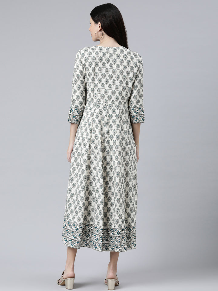 Neerus Peacock Color Rayon Fabric Kurta