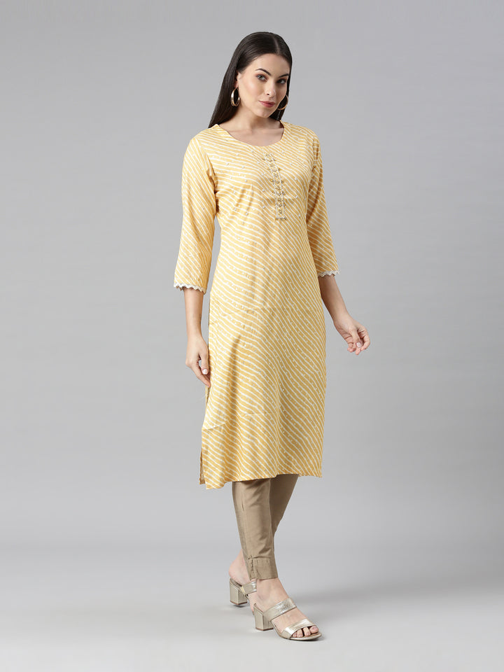 Neerus Women Yellow Ethnic Motifs Kurta