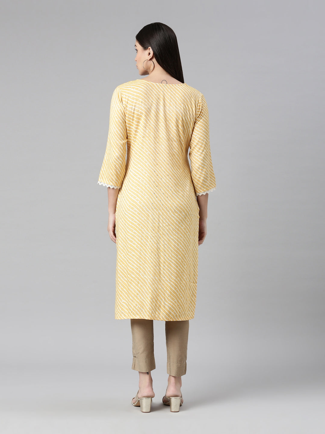 Neerus Women Yellow Ethnic Motifs Kurta