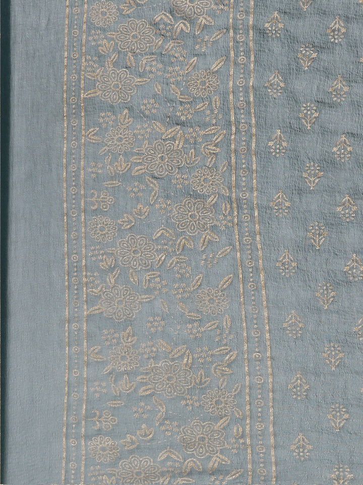 Neerus Green rayon printed suit set - detail view 2