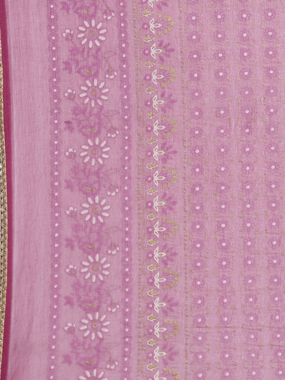 Neerus Women Purple Yoke Design Panelled Mirror Work Kurta with Trousers  With Dupatta