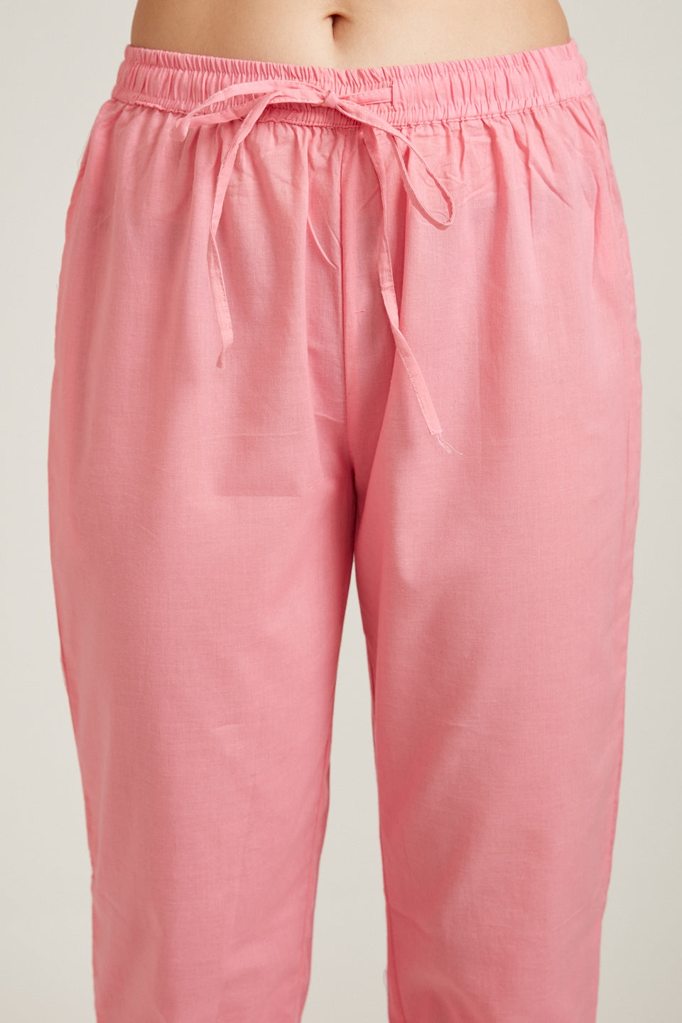 Neerus Pink cotton mirror work suit set - detail view 3