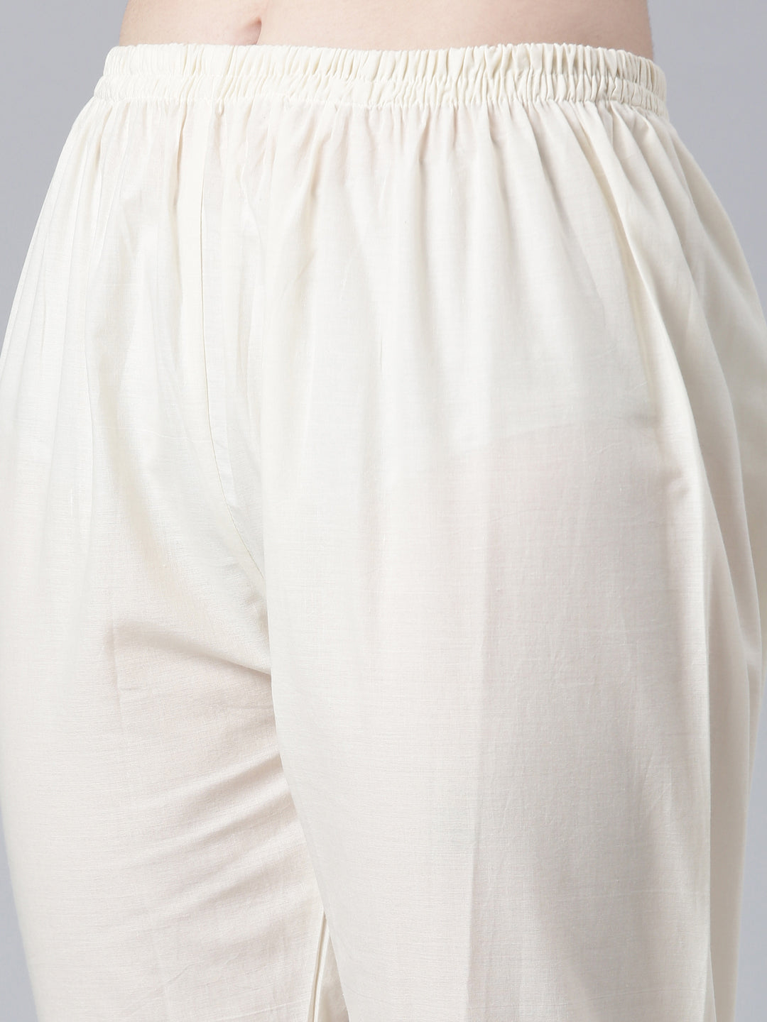 Neerus Cotton solid straight suit set with dupatta - detail view 4