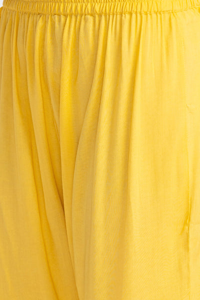 Neerus Panelled Mirror Work Kurta with Trousers and Dupatta