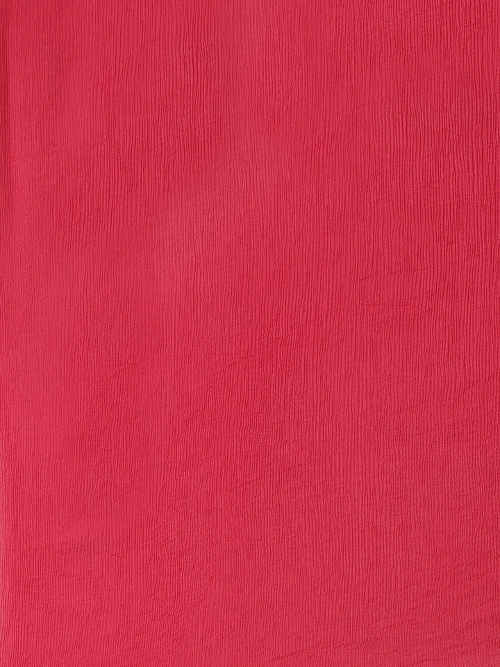 Neerus Pink embroidered straight kurta set with dupatta - detail view 4