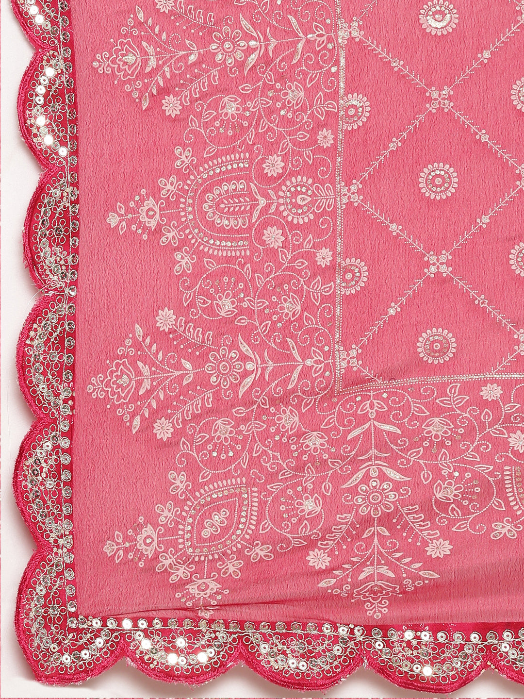 Neeru's Pink Regular Straight Printed Kurta And Sharara With Dupatta