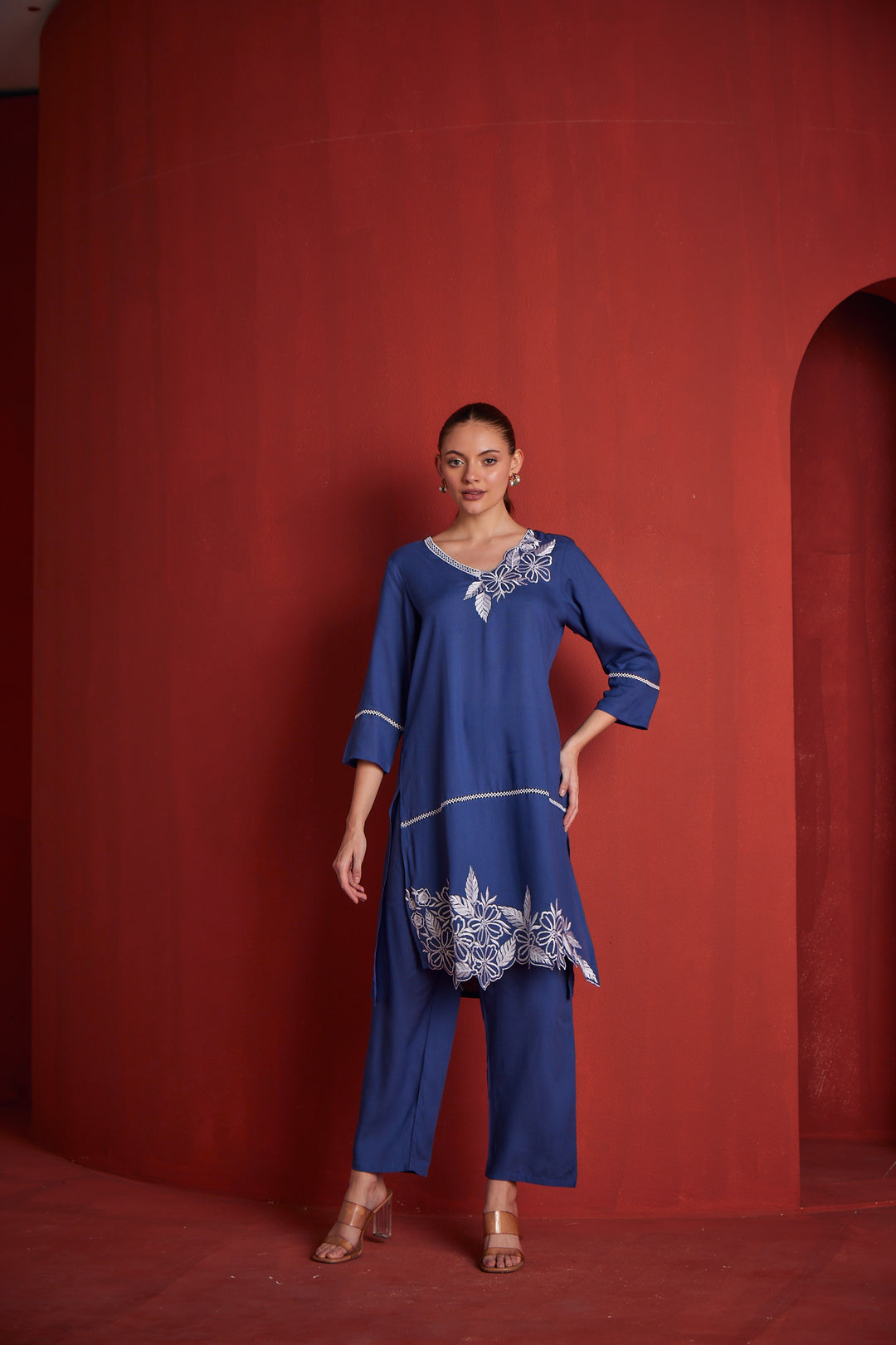 Neerus Womens Blue Kurta Set