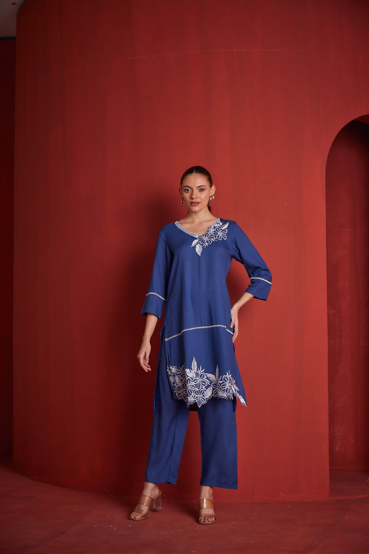 Neerus Womens Blue Kurta Set