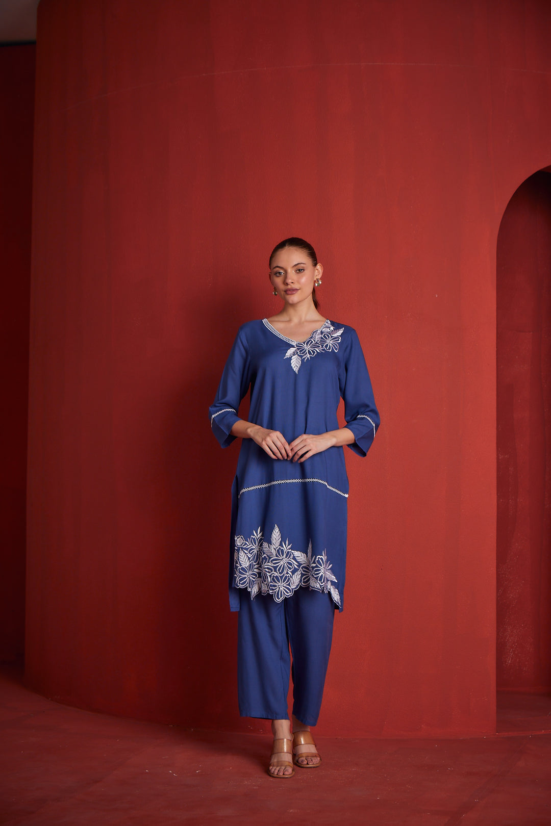 Neerus Womens Blue Kurta Set