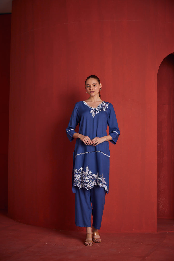 Neerus Womens Blue Kurta Set