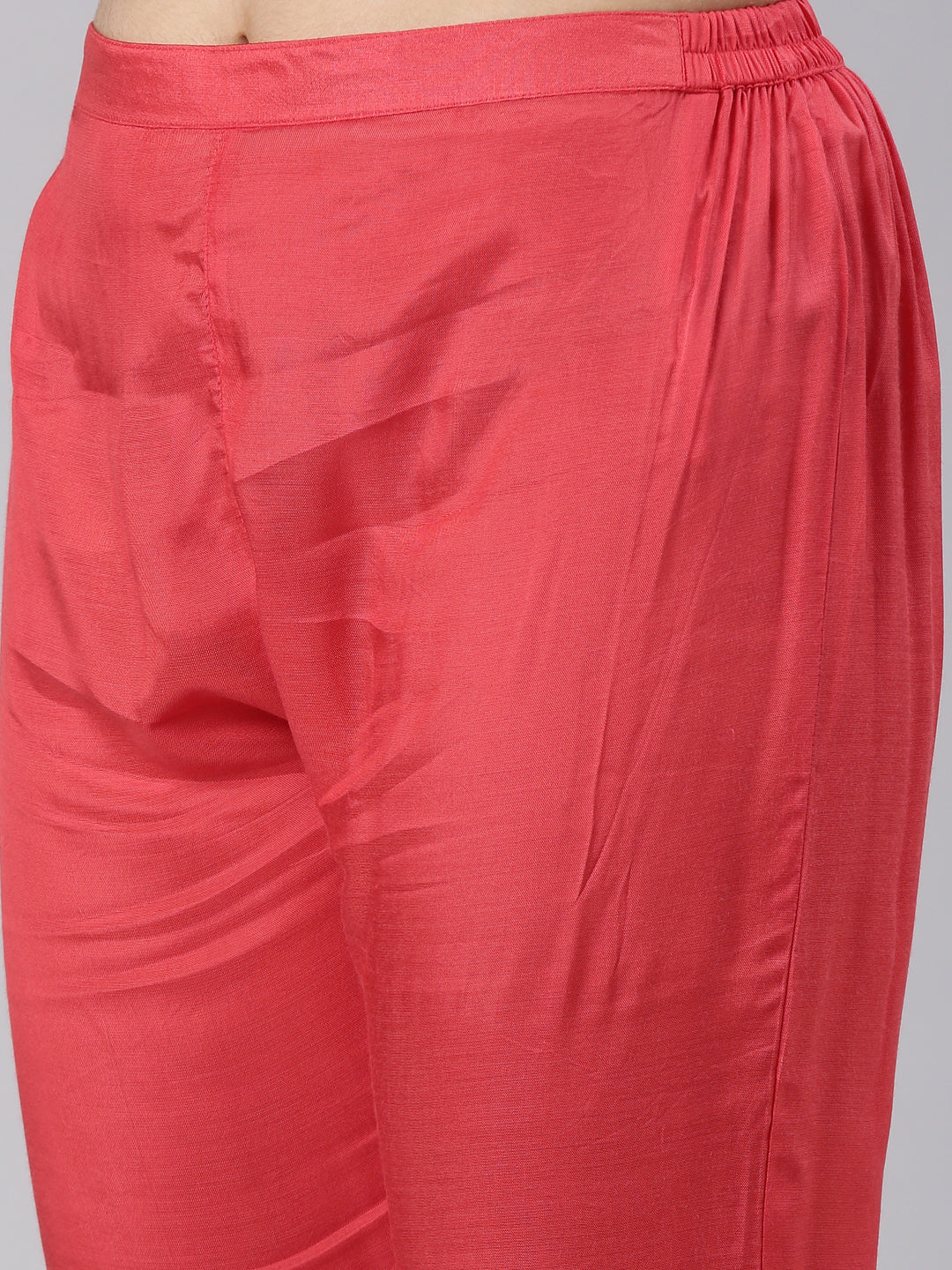Neerus Red shantoon printed kurta set - detail view 3