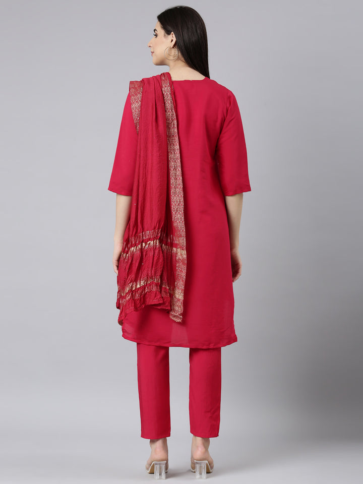 Neerus Pink shantoon solid suit set - side view