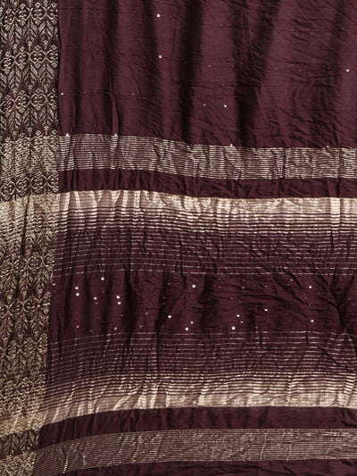 Neerus Purple Regular Straight Solid Kurta And  Trousers With Dupatta
