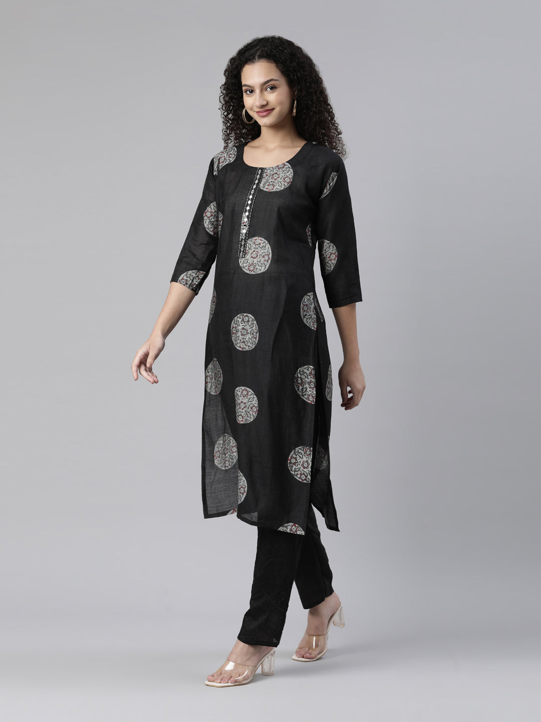 Neerus Multi ethnic mirror work suit set - back view