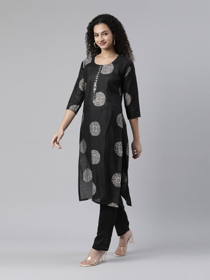 Neerus Multi ethnic mirror work suit set - back view