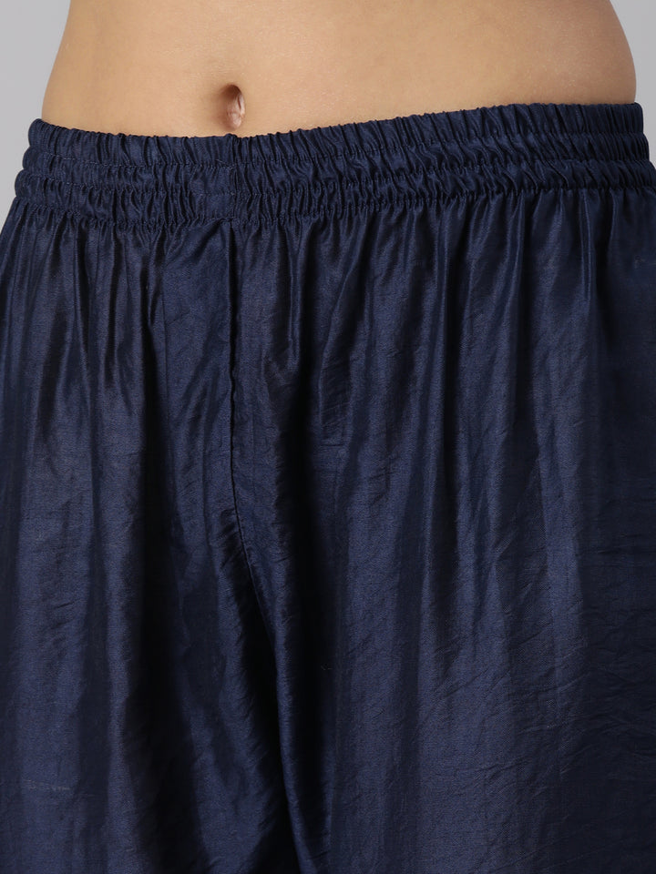 Neerus Blue cotton printed straight suit set - detail view 3