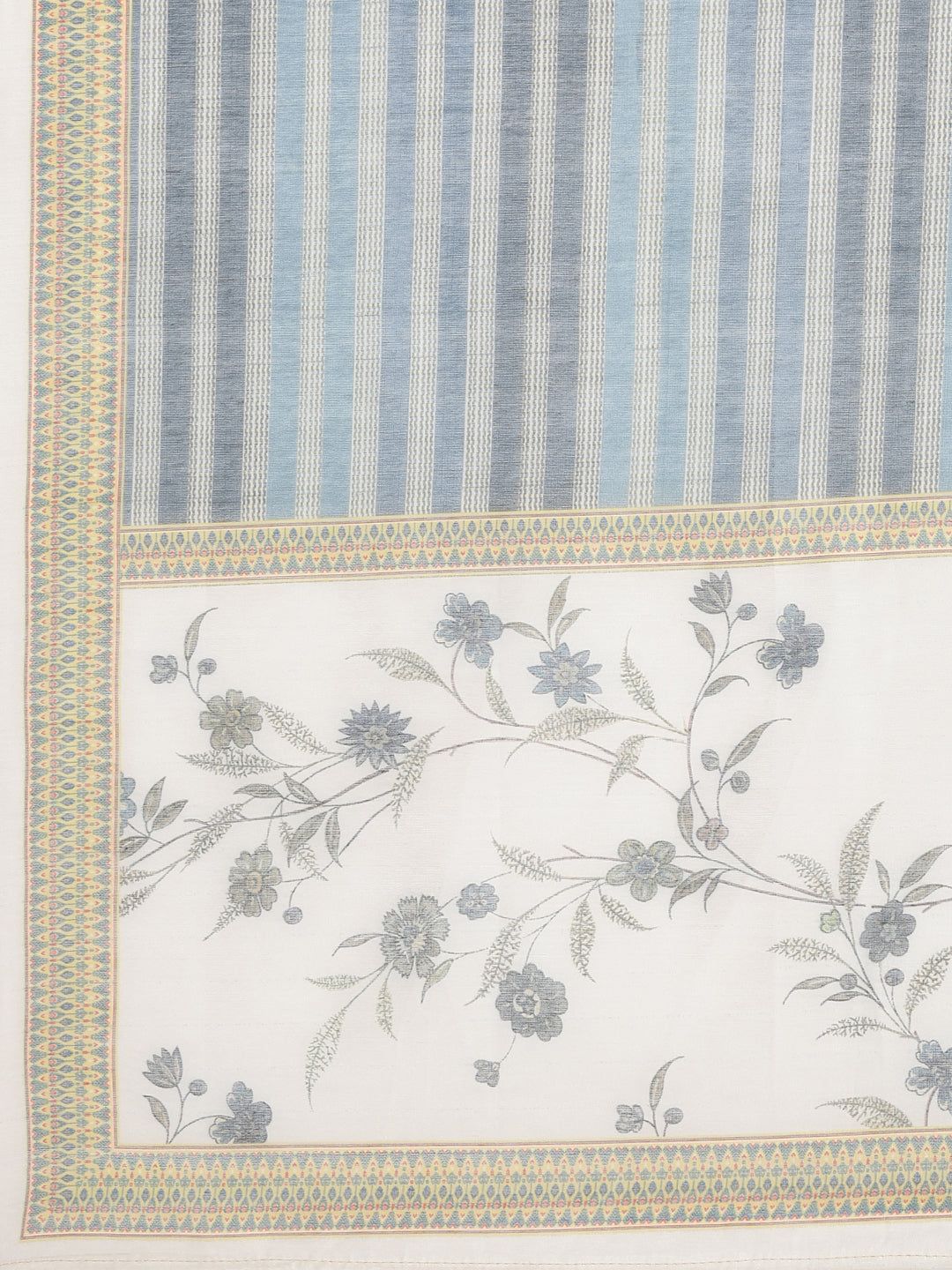 Neerus Blue printed floral kurta suit set - detail view 4