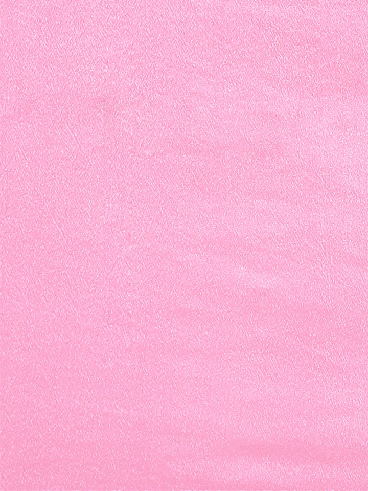 Neerus Pink printed floral kurta set with trouser and dupatta - detail view 4