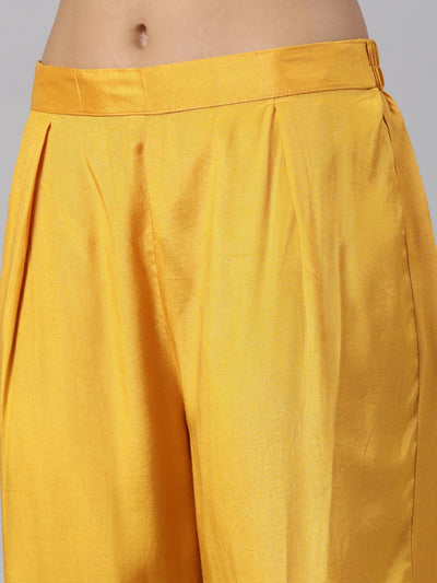 Neeru's Mustard Regular Straight Solid Readymade suits