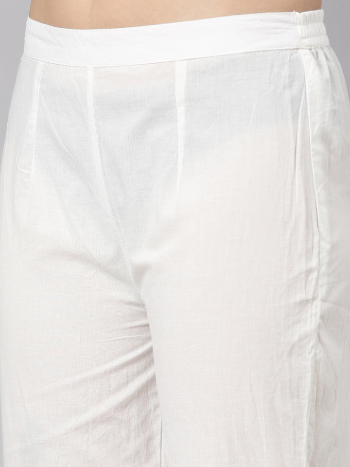 Neerus Pink Regular Straight Floral Kurta And  Trousers With Dupatta