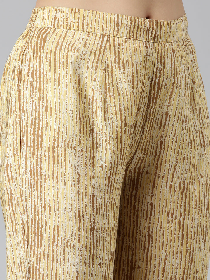 Neerus Mustard Regular Straight Printed Readymade suits