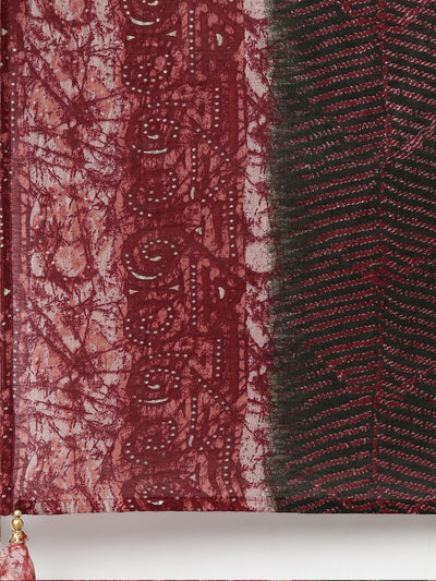 Neeru's Maroon Regular Straight Printed Readymade suits