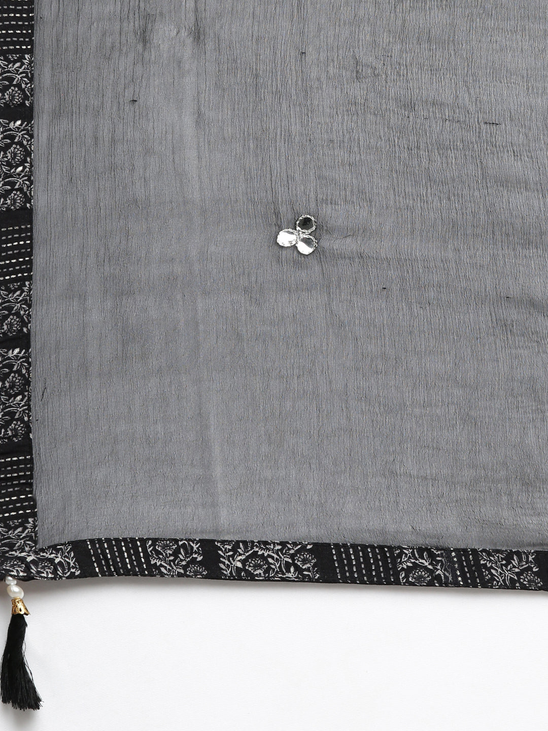 Neerus Black printed Nyra cut kurta set - detail view 4