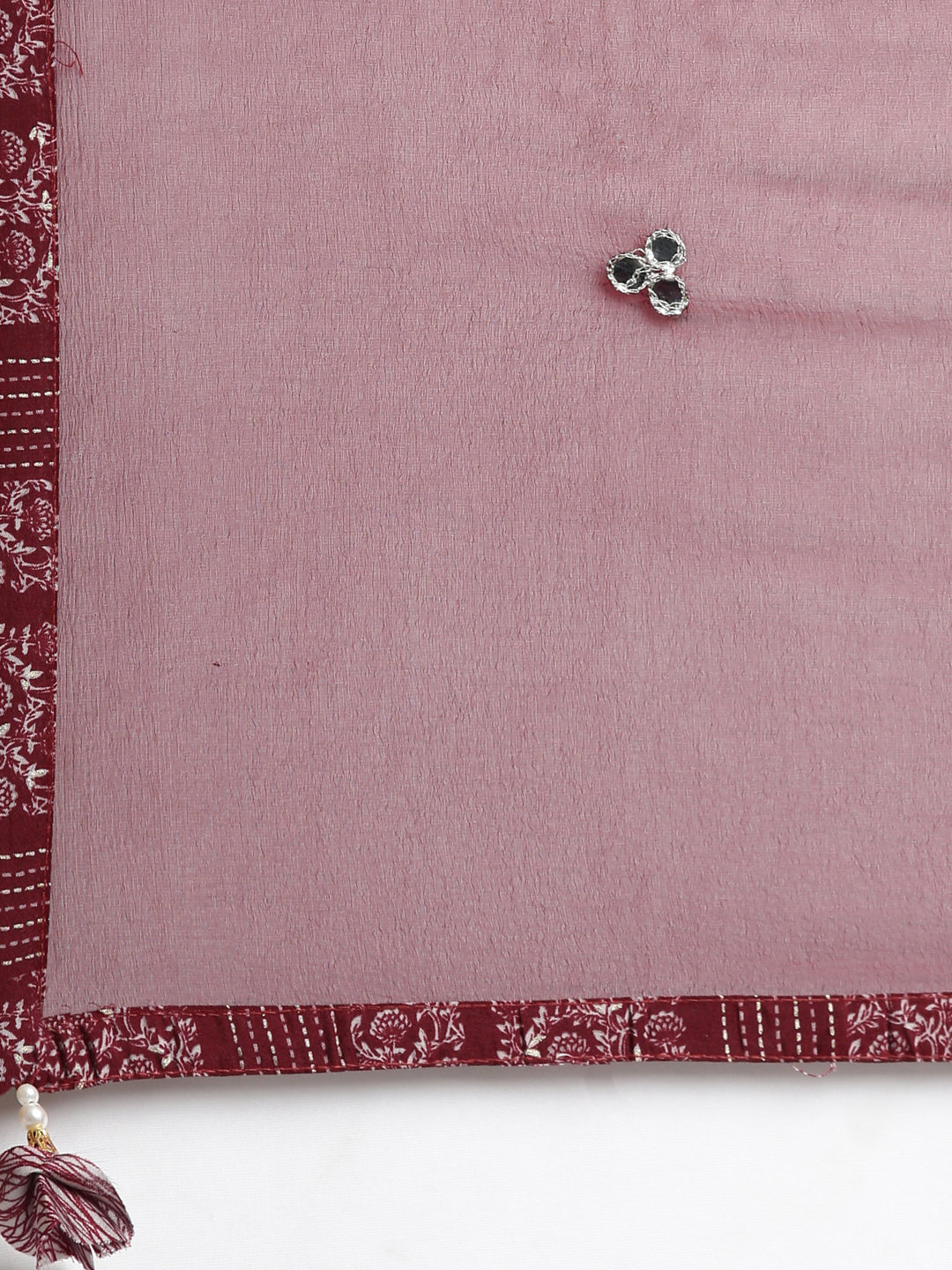 Neerus Maroon printed Nyra cut kurta set - detail view 4