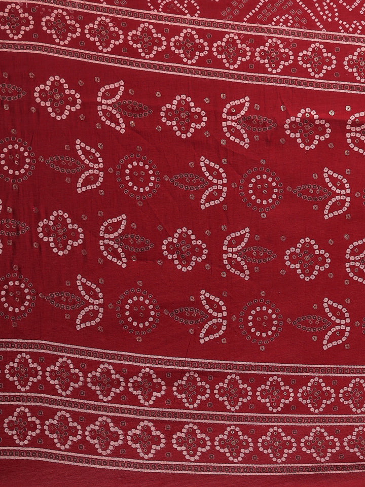 Neerus Maroon printed Nyra cut kurta set - detail view 4