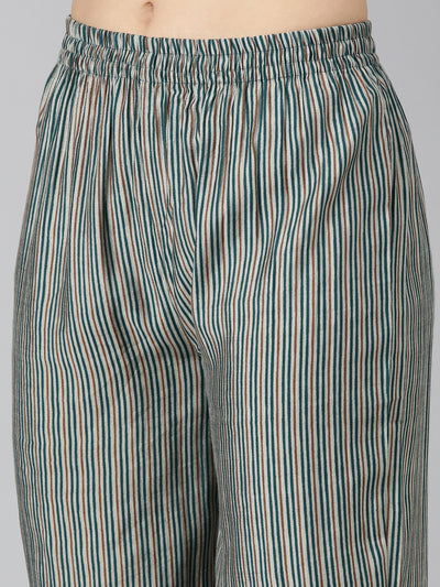 Neeru's Green Pleated Straight Printed Readymade suits