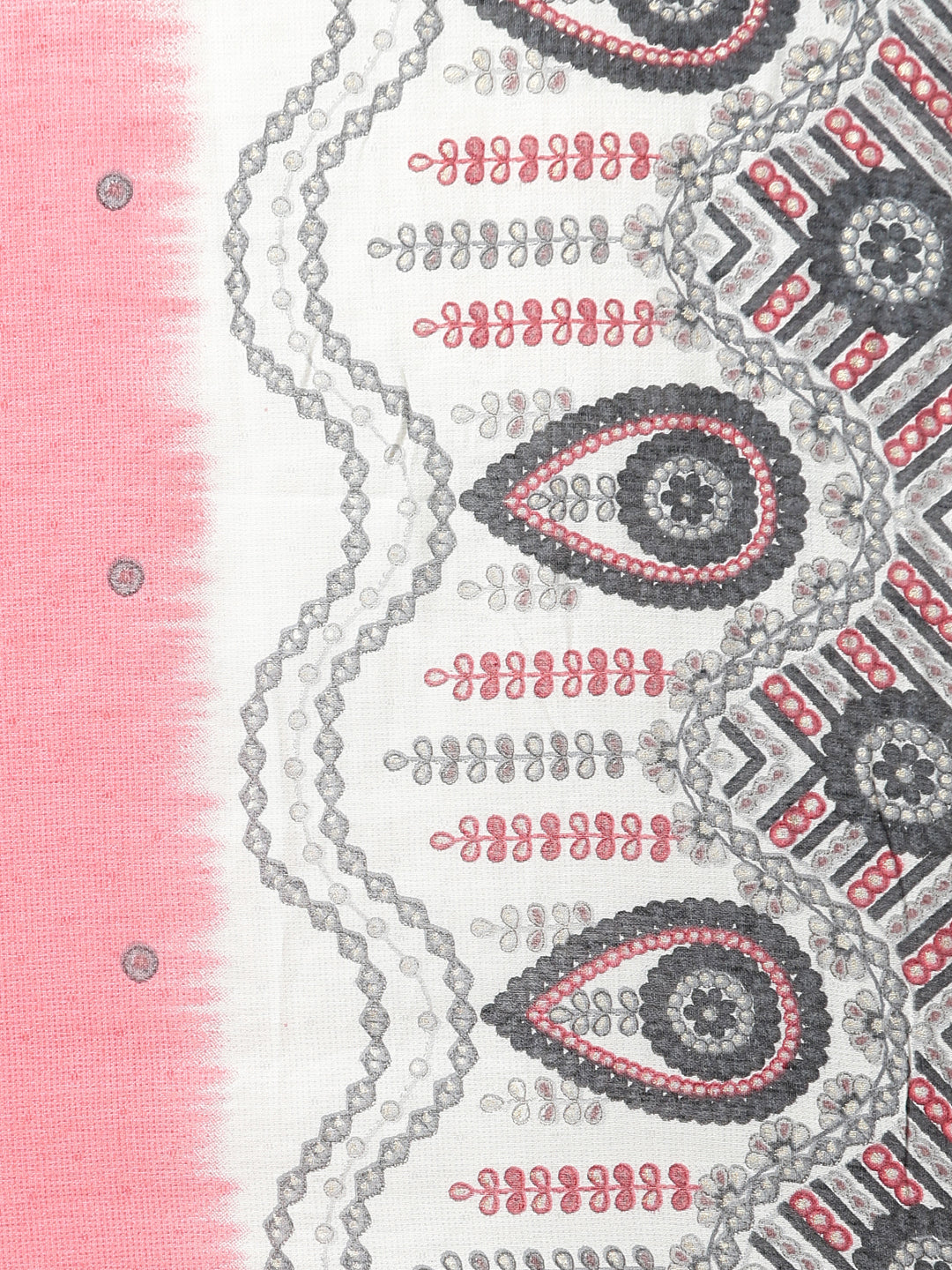 Neerus White printed straight kurta set with dupatta - detail view 4