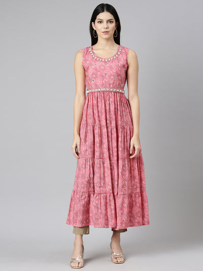 Neeru's Rose Straight Casual Printed Gown