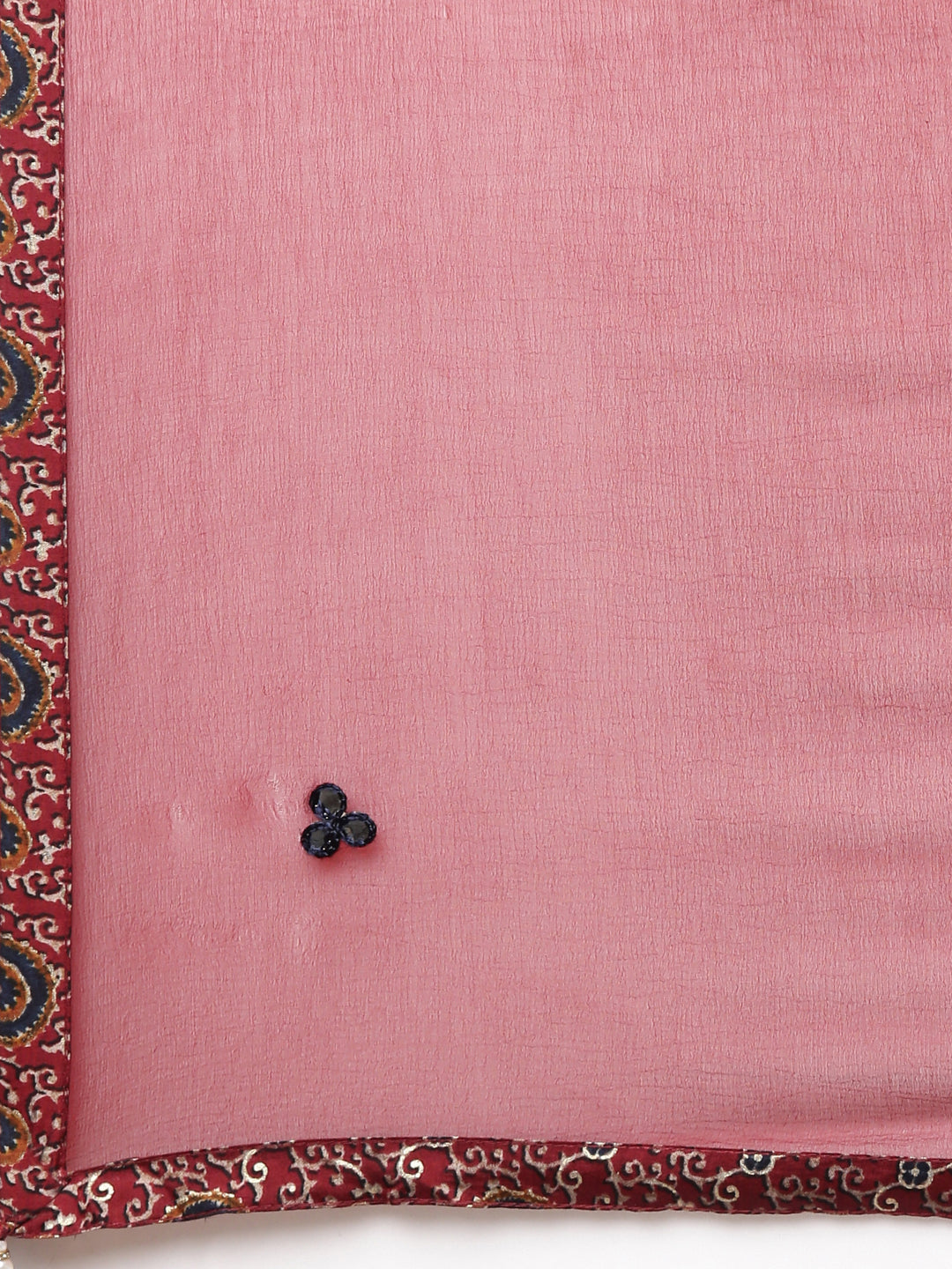 Neerus Maroon printed straight kurta set - detail view 4