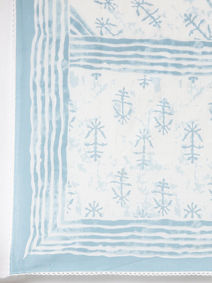 Neerus Blue printed chevron straight suit set - detail view 4