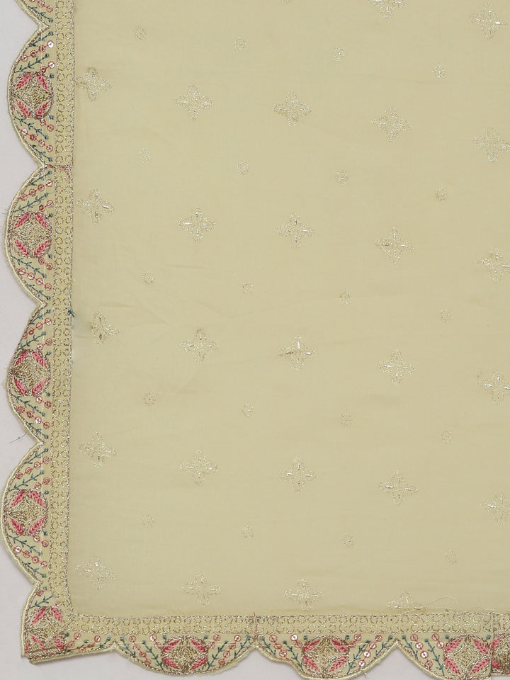 Neerus Yellow Regular Flared Yoke Design Kurta And Trousers With Dupatta