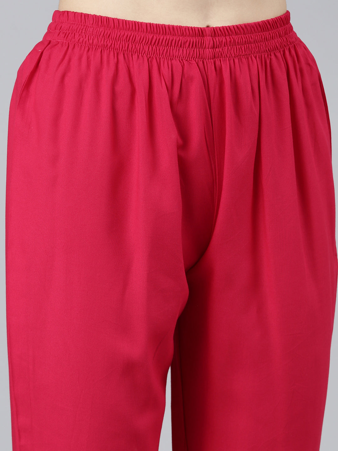 Neerus Pink Regular Straight Floral Kurta Sets And Trousers With Dupatta