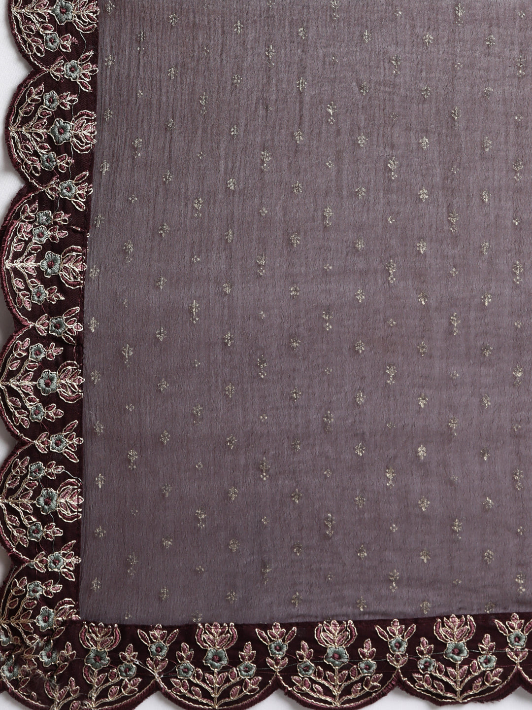 Neerus Purple Regular Flared Ethnic Motifs Kurta And  Trousers With Dupatta