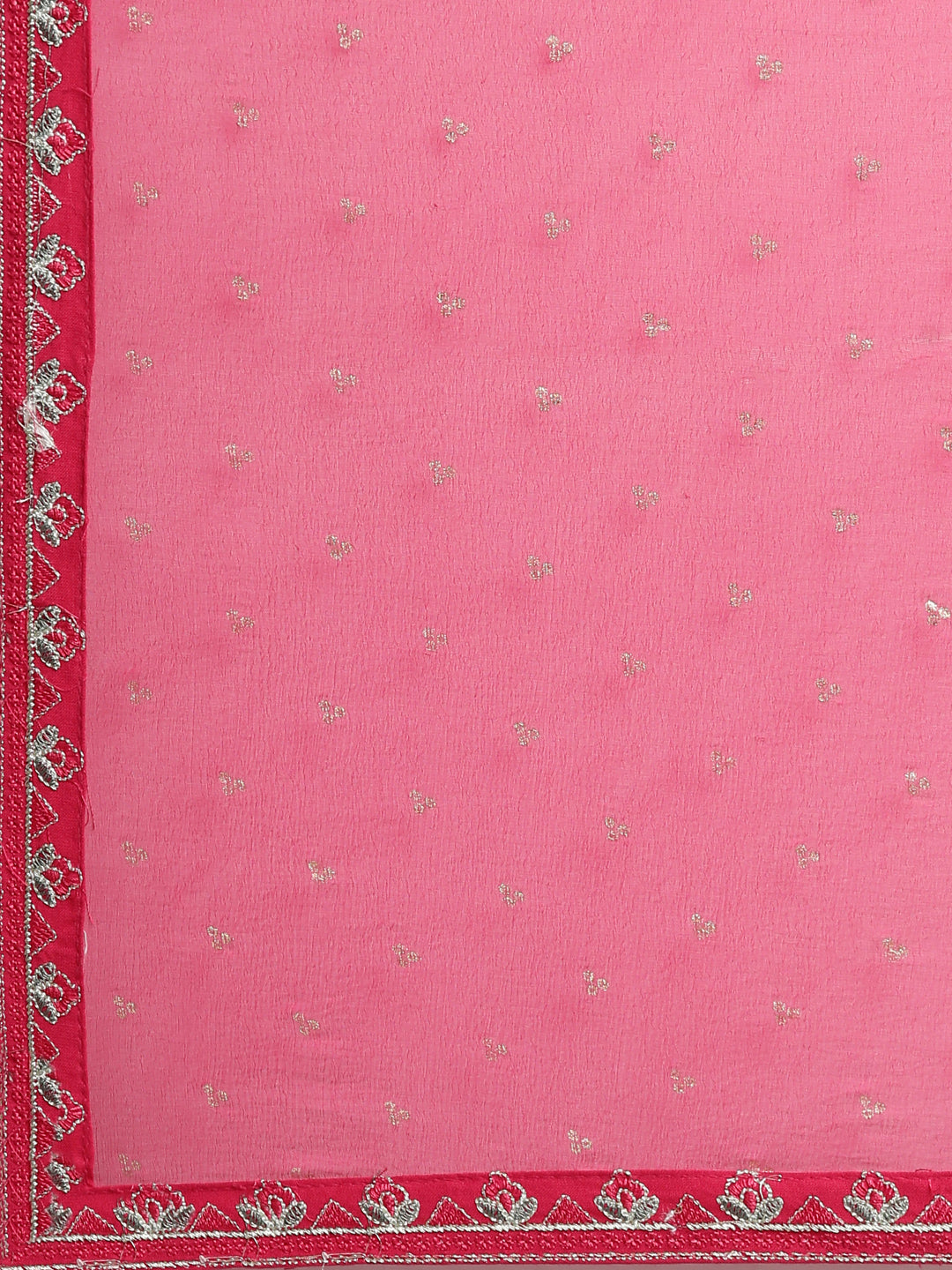 Neerus Pink printed straight kurta set with dupatta - detail view 4