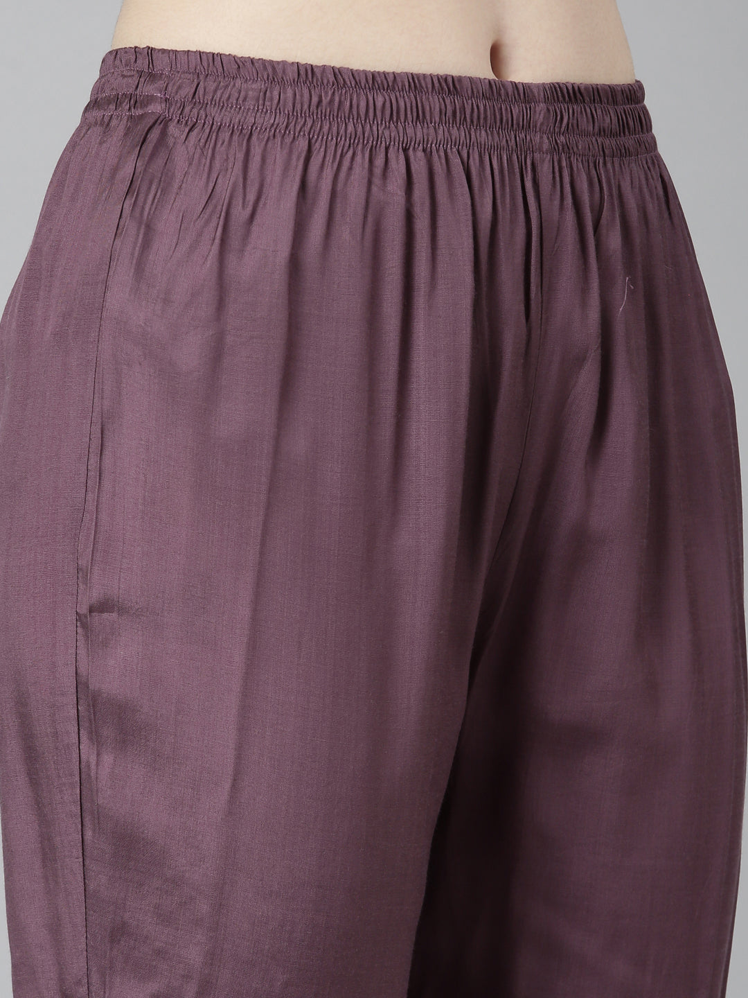 Neerus Pink printed floral kurta set with trouser and dupatta - detail view 3
