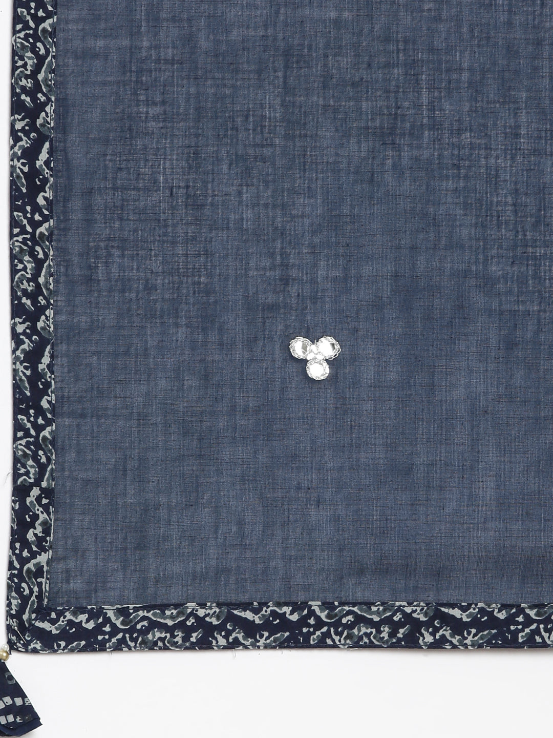 Neerus Blue cotton printed straight suit set - detail view 4