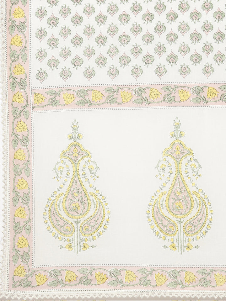 Neerus Green printed anarkali kurta set - detail view 4