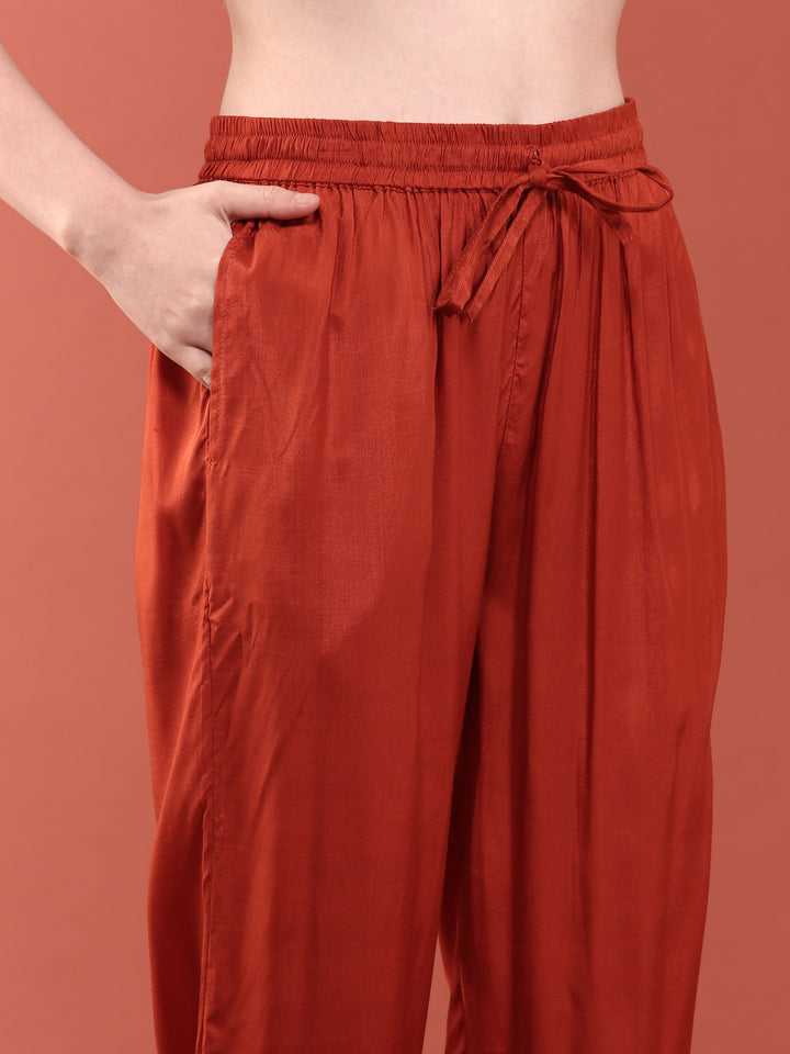 Blunt Orange Dola Silk Digital Print Three Piece Set