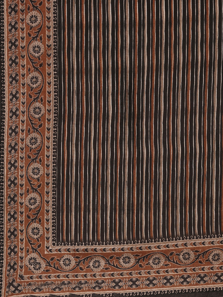 Black Dola Silk Digital Print Three Piece Set