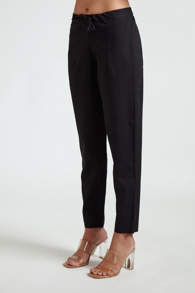 Neerus Black Color Rayon Fabric Printed Kurta And Trouser