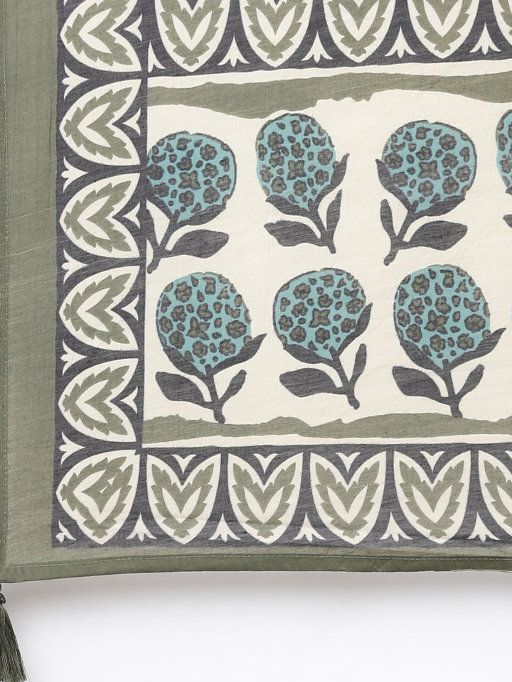 Neerus Green Regular Straight Floral Kurta Sets And Sharara With Dupatta