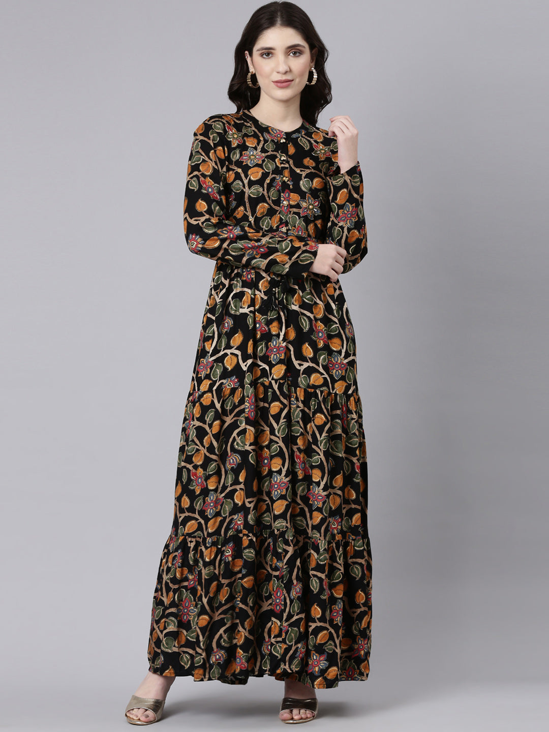 open lace back dress Neerus Blue Abstract Printed Rayon Straight Dress for Casual Party Women –  Neerus India