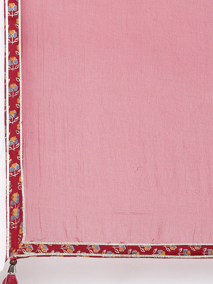 Neerus Maroon Georgette Printed Kurta Set with Sharara - detail view 4