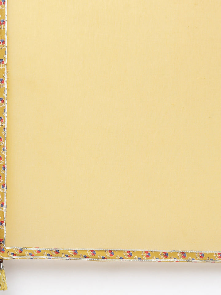 Neerus Yellow printed floral kurta set with sharara - detail view 4