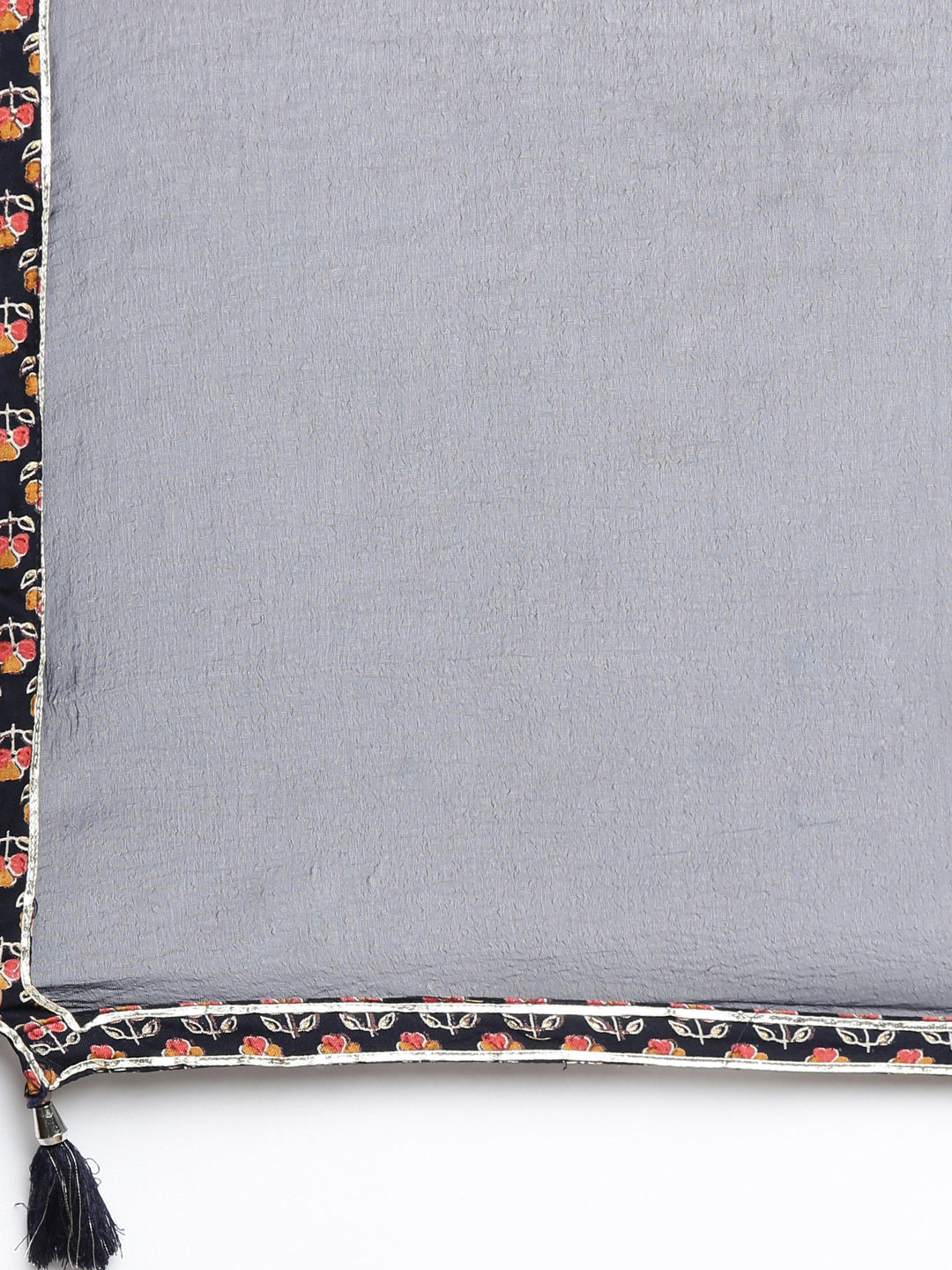 Neerus Blue floral printed kurta set with sharara and dupatta - detail view 4